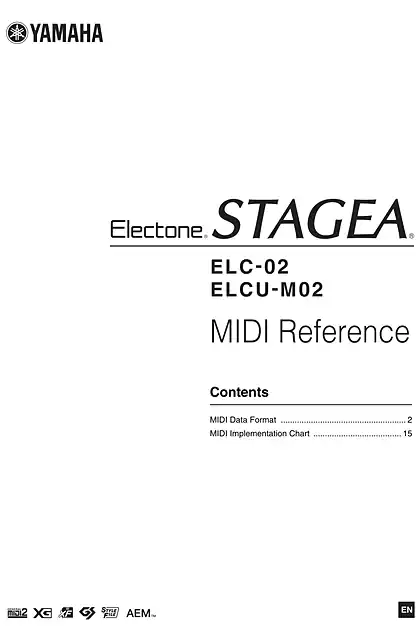 yamaha雅马哈ELC-02_ELCU-M02 MIDI Reference